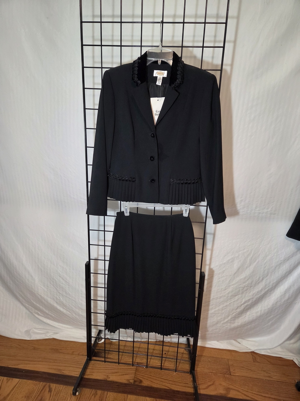 Talbots Black Pleated-Hem Skirt Set